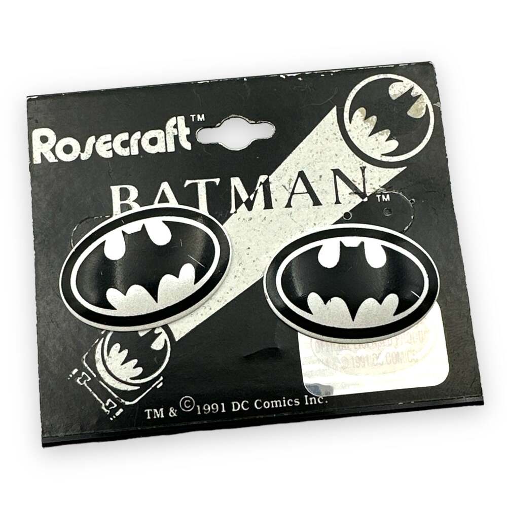 Vintage 1991 Deadstock Batman Returns Earrings by Rosecraft - retro 90s Y2K